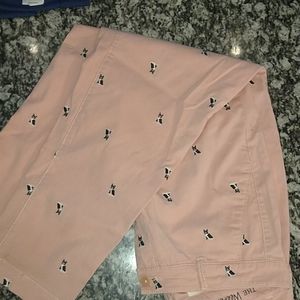 Pink embroidered pants